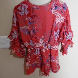 Angie V-Neck Floral Blouse